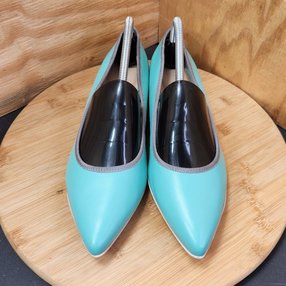 Lori Goldstein LOGO Audrey Womens Blue Pointed Toe Leather Flat Shoes Size 9.5 - Picture 3 of 9